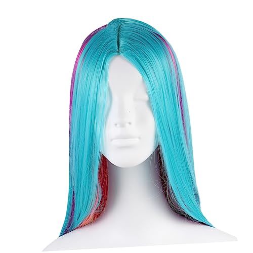 DOITOOL farbige Perücke Halloweenkostüm Cosplay-Party-Perücke Haarschmuck für Damen Kopfbedeckungen für Damen Toupet gerade Perücke Mittelteil Perücke Harajuku bilden Hochtemperaturdraht von DOITOOL