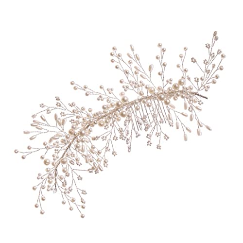 DOITOOL geflochtener Perlhaarkamm Hochzeit Diamantkamm Frisierkamm Tiara Hochzeit Haarkamm Hochzeitshaarschmuck für Bräute Europäisch und amerikanisch Haarteil Perle Braut von DOITOOL