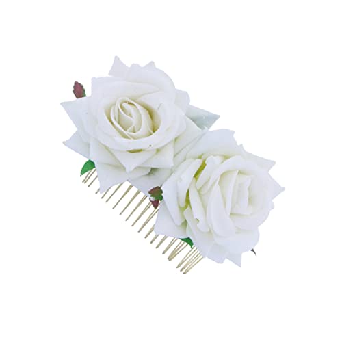 DOITOOL haarschmuck Crazy Hair Day Accessoires für Kinder Brauthaarkamm Hochzeit Haarkamm Hochzeitskopfschmuck für die Braut Tiara floraler Haarkamm Blumenkamm Rosen Kopfbedeckung Haarteil von DOITOOL