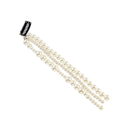 DOITOOL haarschmuck Haarspangen Perlmuttclips Perlenkopfbedeckungen Perle Tiara Haarnadel Haarklammer Haarspange mit Perlenquaste Perlenhaarverlängerungen Hochzeit Perlenkette Weiß von DOITOOL