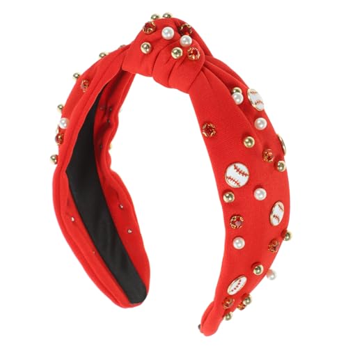 DOITOOL rotes Stirnband damen haarbänder Haarband Schleifenstirnband für Haargummis Make-up-Stirnband geknotetes Stirnband für Damen Breiter Kopfschmuck für Weihnachten Schal von DOITOOL