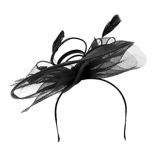 Kopfschmuck Aus Floralem Mesh Tea-party-stirnband Hochzeits-fascinatoren Fascinators Für Frauen Teeparty Blumen-zylinder Hut Feder Hochzeitskleid Boutique 20er Elastisches Netz von DOITOOL