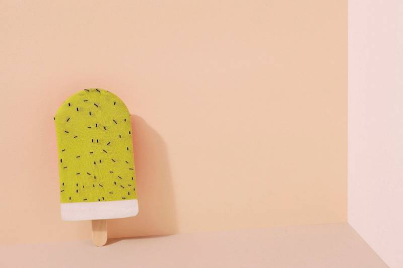 DOIY Socken Icepop Socks (Box, 1-Paar, Strümpfe geformt als Eis mit Holzstiel) Fun Frucht Geschenkidee von DOIY