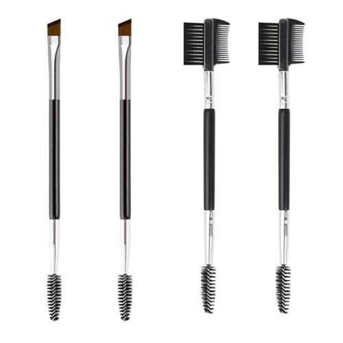 DOKRIN Augenpinsel 4 Stück multifunktionale Augenbrauenbürste, multifunktionales Make-up-Tool, Augenbrauenbürste, doppelseitige Bürste, Mascara-Bürste und Augenbrauenkamm von DOKRIN