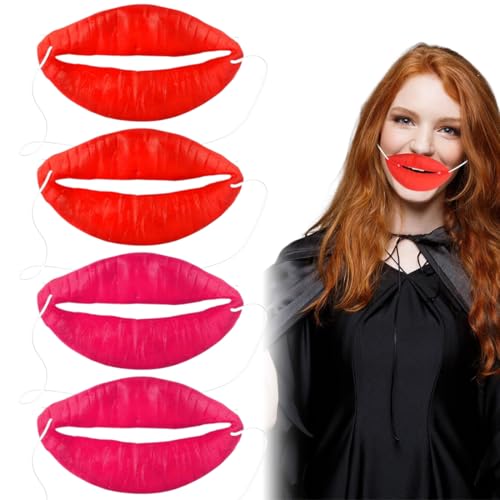 DOKRIN Falsche Körperteile,4-teiliges Cosplay-Set mit realistischen Lippen als Halloween-Kostüm-Requisiten von DOKRIN