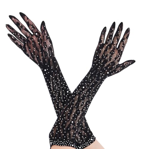 DOKRIN Handschuhe & Fäustlinge für Damen,Lange Handschuhe mit Strasssteinen, Spitzennetz, dünne Fünffingerhandschuhe mit Leopardenmuster DOKRIN Handschuhe & Fäustlinge für Damen,Lange Handschuhe mit Strasssteinen, Spitzennetz, dünne Fünffingerhandschuhe mit Leopardenmuster von DOKRIN