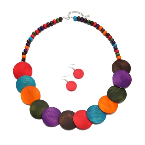 DOKRIN Ketten für Damen,Böhmische Holzperlen Halskette Musik Festival Bühne Laufsteg Retro Urlaub Accessoires DOKRIN Ketten für Damen,Böhmische Holzperlen Halskette Musik Festival Bühne Laufsteg Retro Urlaub Accessoires von DOKRIN