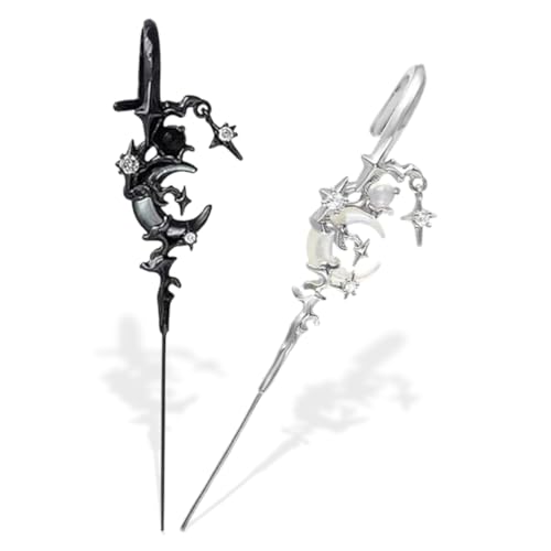 DOKRIN Ohrringe für Damen,2 Diamant-Ohrringe mit Stern und Mond DOKRIN Ohrringe für Damen,2 Diamant-Ohrringe mit Stern und Mond von DOKRIN