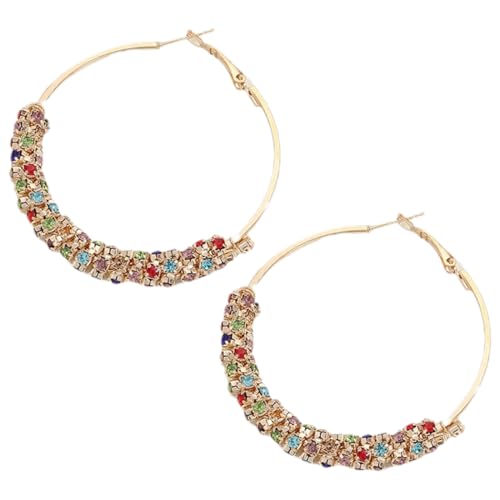 DOKRIN Ohrringe für Damen,Farbige Diamant-Ohrringe, elegante große Retro-Creolen, perfekte Geschenke für Mädchen und Frauen DOKRIN Ohrringe für Damen,Farbige Diamant-Ohrringe, elegante große Retro-Creolen, perfekte Geschenke für Mädchen und Frauen von DOKRIN