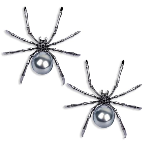 DOKRIN Ohrringe für Damen,Retro-Punk-Halloween-Ohrhänger mit schwarzen Spinnenperlen DOKRIN Ohrringe für Damen,Retro-Punk-Halloween-Ohrhänger mit schwarzen Spinnenperlen von DOKRIN