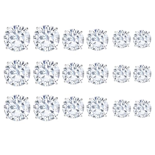 DOKRIN Ohrringe für Damen,Rundes Set mit sechs Krallen und Kristallzirkon, 12 Paar Ohrringe DOKRIN Ohrringe für Damen,Rundes Set mit sechs Krallen und Kristallzirkon, 12 Paar Ohrringe von DOKRIN