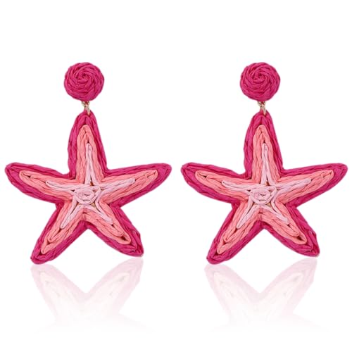 DOKRIN Ohrringe für Damen,Sommerliche Strohgeflochtene Stern-Ohrringe, perfekt für Strand-Fotoshootings, perfekte Geschenke für Mädchen und Frauen DOKRIN Ohrringe für Damen,Sommerliche Strohgeflochtene Stern-Ohrringe, perfekt für Strand-Fotoshootings, perfekte Geschenke für Mädchen und Frauen von DOKRIN