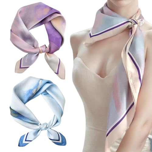 DOKRIN Schals für Damen,2 Stück 53 cm quadratischer Seidenschal, Kopftuch, Schal, kann als Geschenk oder Dekoration verwendet werden DOKRIN Schals für Damen,2 Stück 53 cm quadratischer Seidenschal, Kopftuch, Schal, kann als Geschenk oder Dekoration verwendet werden von DOKRIN