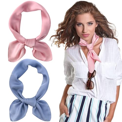 DOKRIN Schals für Damen,2 Stück 70CM Seidenschal Damen Sonnenschutz Strand Quadratischer Schal DOKRIN Schals für Damen,2 Stück 70CM Seidenschal Damen Sonnenschutz Strand Quadratischer Schal von DOKRIN