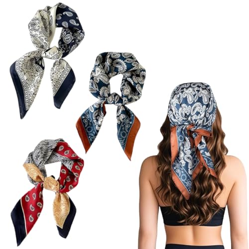 DOKRIN Schals für Damen,3 Stück 70CM Schals, quadratische Schals, seidig, weich und hautfreundlich DOKRIN Schals für Damen,3 Stück 70CM Schals, quadratische Schals, seidig, weich und hautfreundlich von DOKRIN