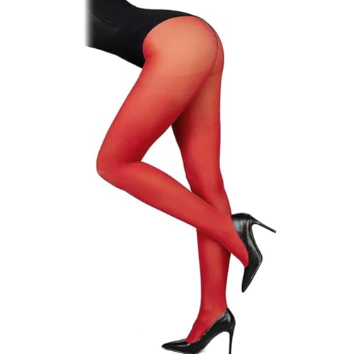 DOKRIN Strumpfhosen für Damen,Rote Samtstrumpfhose, schöne Leggings, dünne Leggings DOKRIN Strumpfhosen für Damen,Rote Samtstrumpfhose, schöne Leggings, dünne Leggings von DOKRIN