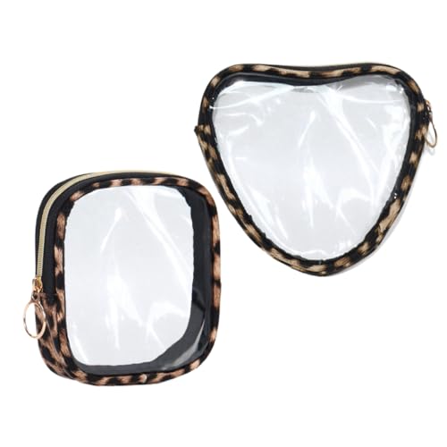 DOKRIN Toiletry Bags, 2-teiliges Kosmetiktaschen-Set mit Leopardenmuster transparente Tasche mit Leopardenmuster für Damen quadratische Tasche in Herzform Reisekosmetiktasche DOKRIN Toiletry Bags, 2-teiliges Kosmetiktaschen-Set mit Leopardenmuster transparente Tasche mit Leopardenmuster für Damen quadratische Tasche in Herzform Reisekosmetiktasche von DOKRIN