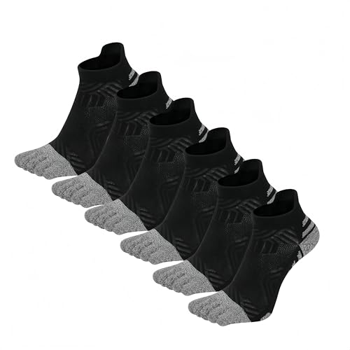 DOLAFO Zehensocken für Damen Sneaker Socken Sportsocken Fünf Finger Socken Laufsocken Atmungsaktiv Sneakersocken Anti-blasen Wandersocken Knöchelsocken - 6 Paar (Typ 3) von DOLAFO