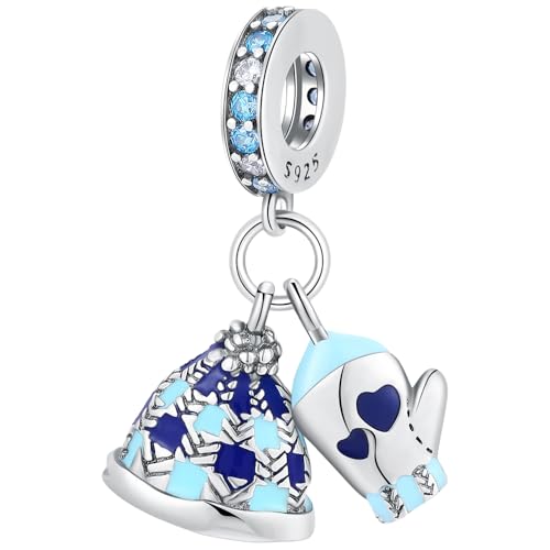 DOLARISE Charms für Pandora Armbänder, 925 Sterling Silber Handschuhe & Hüte Bead Charm Anhänger Schmuck Geschenk für Frauen Mädchen Mutter Familie Freund von DOLARISE