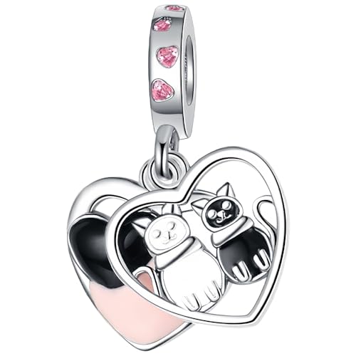DOLARISE Reize für Pandora Armbänder, 925 Sterling Silber Katze Bead Charm Anhänger Schmuck Geschenk für Frauen Mädchen Mutter Familie Freund von DOLARISE