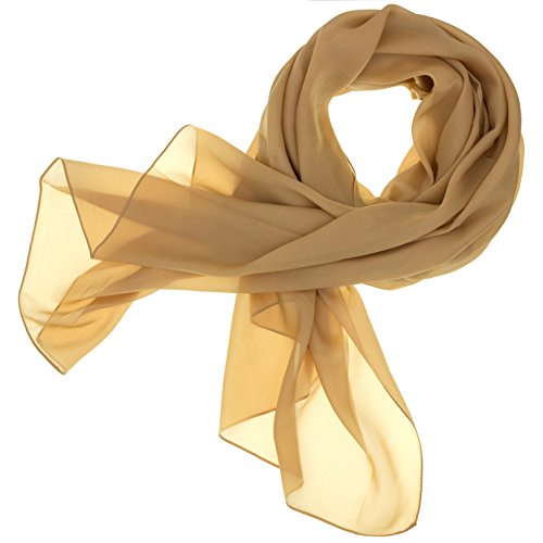 DOLCE ABBRACCIO by RiemTEX ® Schal Damen LADY SUNSHINE Seidentuch Tücher mit hohem Seidenanteil Pashmina Stola Tuch Halstuch in Ocker Braun Kopftuch Damen Seidenschal Elegante Schals (Ocker) von DOLCE ABBRACCIO by RiemTEX