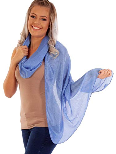 DOLCE ABBRACCIO by RiemTEX ® Schal Damen PRIMA DONNA Stola Tuch aus Wildseide in frischem Blau Tücher in 31 Uni Farben Halstücher Seidentuch Schals Damen Halstuch Seidenschal (Himmelblau) von DOLCE ABBRACCIO by RiemTEX