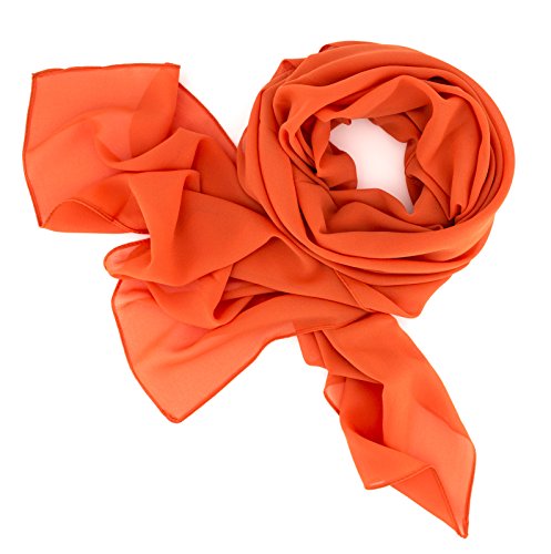 DOLCE ABBRACCIO by RiemTEX ® Schal Damen SWEET LOVE Stola Chiffon Tuch in 30 Unifarben Schals und Tücher Halstücher XXL Chiffontücher Halstuch für jede Jahreszeit (Orange Dream) von DOLCE ABBRACCIO by RiemTEX