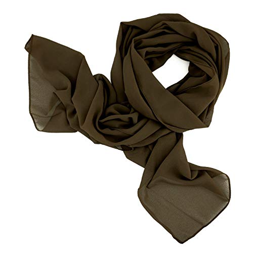 DOLCE ABBRACCIO by RiemTEX Schal Damen SWEET LOVE Stola Chiffon Tuch in 30 Unifarben Schals und Tücher Halstücher XXL Chiffontücher Halstuch in Peru Braun für jede Jahreszeit (Peru Braun) von DOLCE ABBRACCIO by RiemTEX