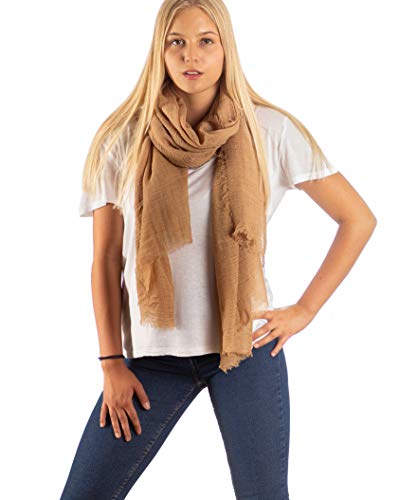 DOLCE ABBRACCIO by RiemTEX Damen Schal FUNKY STYLE Halstuch Bandana Geschenke für Frauen Stola XXL Tuch Kopftuch Tücher Motorrad Halstuch Multifunktionstuch Pashmina Schal (Cappuccino) von DOLCE ABBRACCIO by RiemTEX