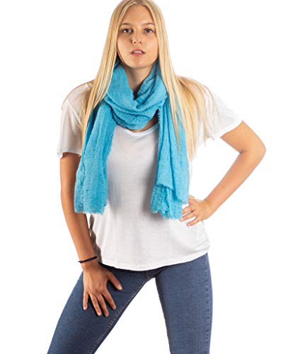 DOLCE ABBRACCIO by RiemTEX Damen Schal FUNKY STYLE Halstuch Bandana Geschenke für Frauen Stola XXL Tuch Kopftuch Tücher Motorrad Halstuch Multifunktionstuch Pashmina Schal (Himmelblau) von DOLCE ABBRACCIO by RiemTEX