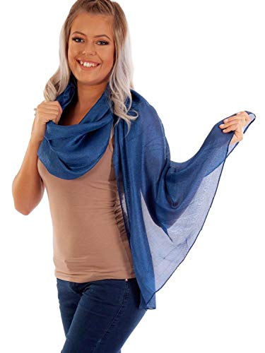 DOLCE ABBRACCIO by RiemTEX ® Schal Damen PRIMA DONNA Stola Tuch aus Wildseide in dunklem Blau Tücher in 31 Unifarben Halstücher Seidentuch Schals Damen Halstuch Seidenschal (Dunkelblau) von DOLCE ABBRACCIO by RiemTEX