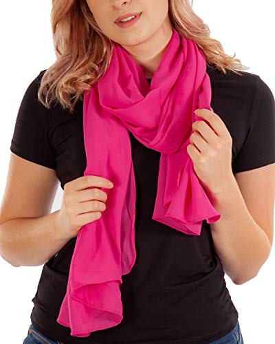 Schal Damen PRIMAVERA Schals & Tücher in Magenta Stola Halstuch Pashmina aus Chiffon für Sommer Frühling Ganzjährig XXL Tuch Damenschal Multifunktionstuch (Magenta) von DOLCE ABBRACCIO by RiemTEX