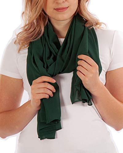 DOLCE ABBRACCIO by RiemTEX Schal Damen PRIMAVERA in Smaragd Grün Stola XXL Tuch Halstücher aus Chiffon für Sommer Frühling Ganzjährig Schals & Tücher Chiffontücher Shawl Kleidung (Smaragd) von DOLCE ABBRACCIO by RiemTEX