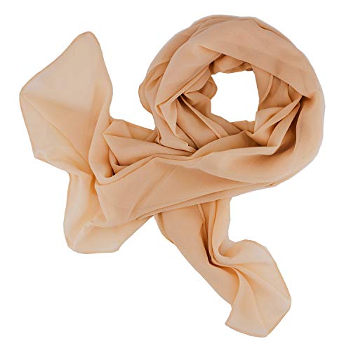 DOLCE ABBRACCIO by RiemTEX Schal Damen SWEET LOVE Stola Chiffon Tuch in 30 Unifarben Schals und Tücher Halstücher XXL Chiffontücher im schlichten Beige Halstuch für jede Jahreszeit (Beige) von DOLCE ABBRACCIO by RiemTEX