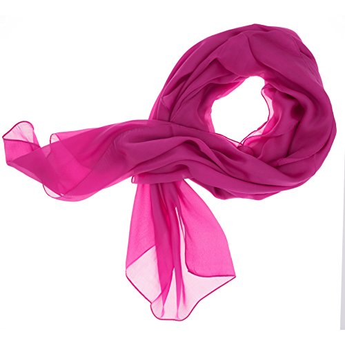 DOLCE ABBRACCIO by RiemTEX ® Schal Damen LADY SUNSHINE Seidentuch Tücher mit hohem Seidenanteil Pashmina Stola in feurigem Fuchsia Tuch Halstuch Kopftuch Damen Seidenschal Elegante Schals (Fuchsia) von DOLCE ABBRACCIO by RiemTEX