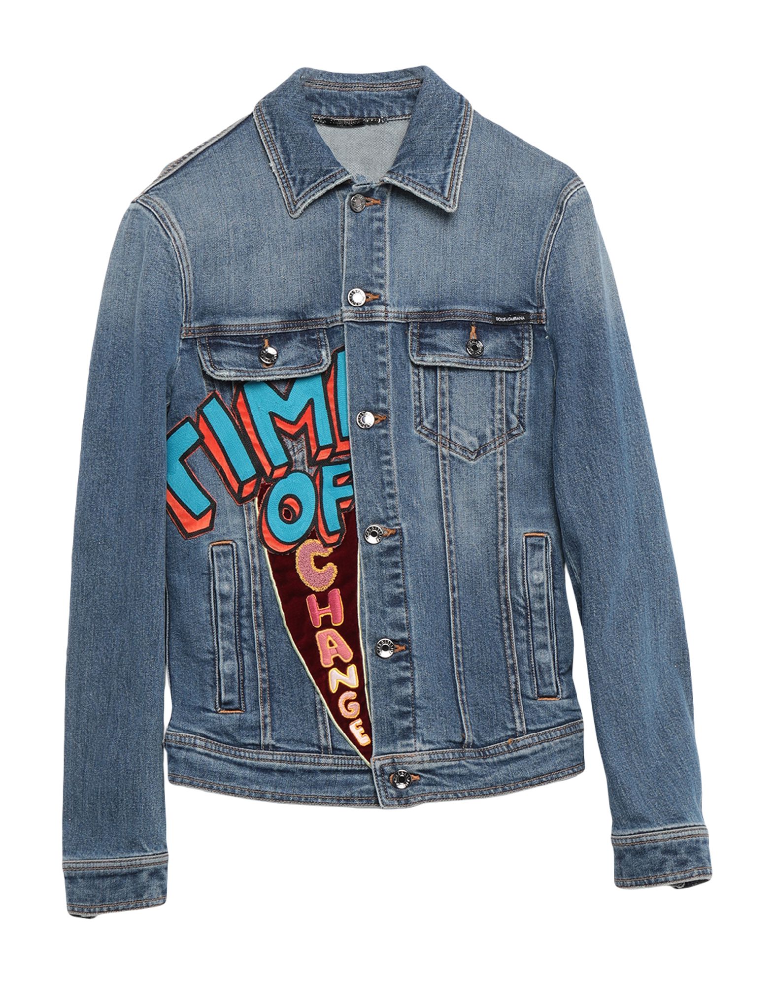 DOLCE&GABBANA Jeansjacke/-mantel Herren Blau von DOLCE&GABBANA