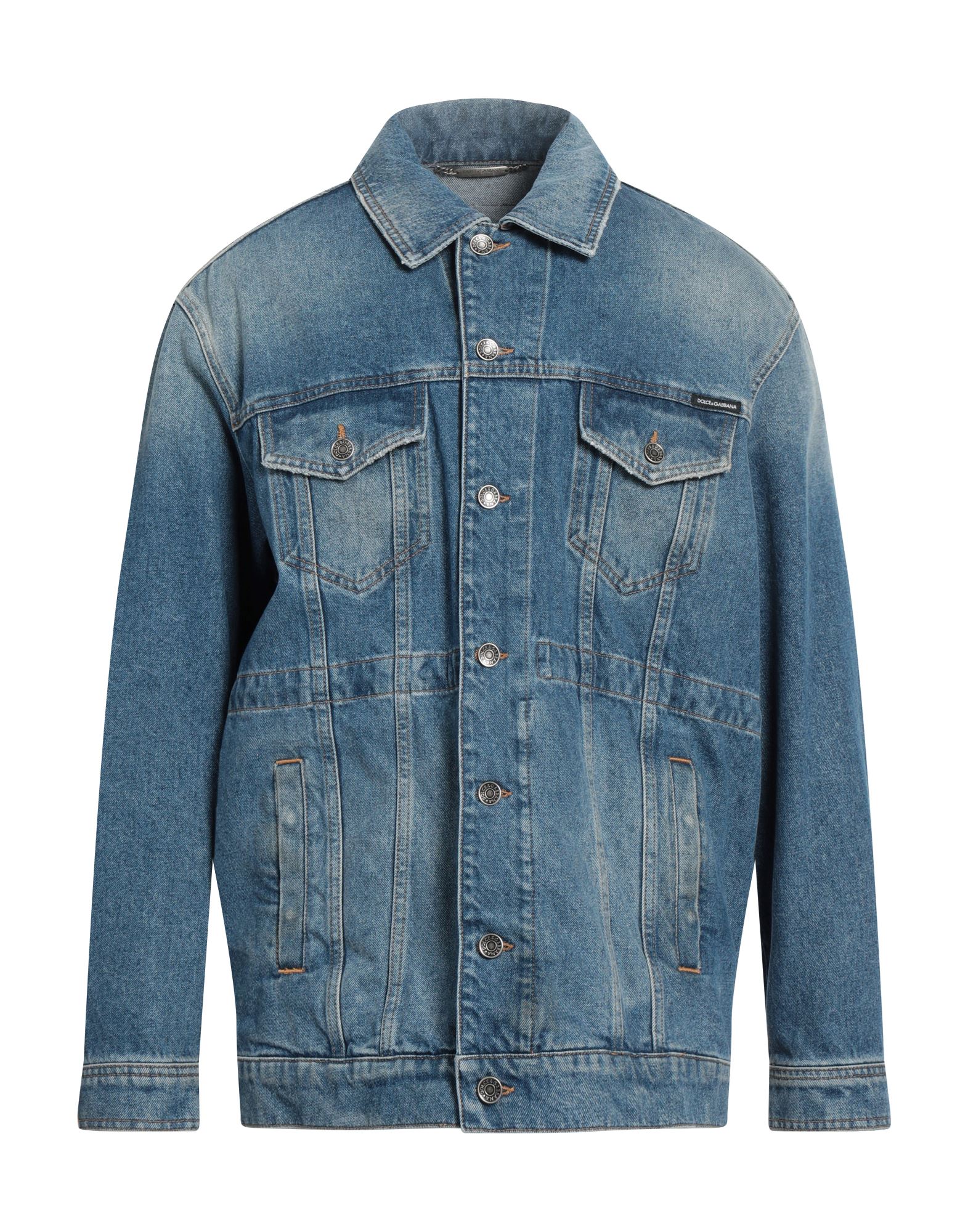 DOLCE&GABBANA Jeansjacke/-mantel Herren Blau von DOLCE&GABBANA