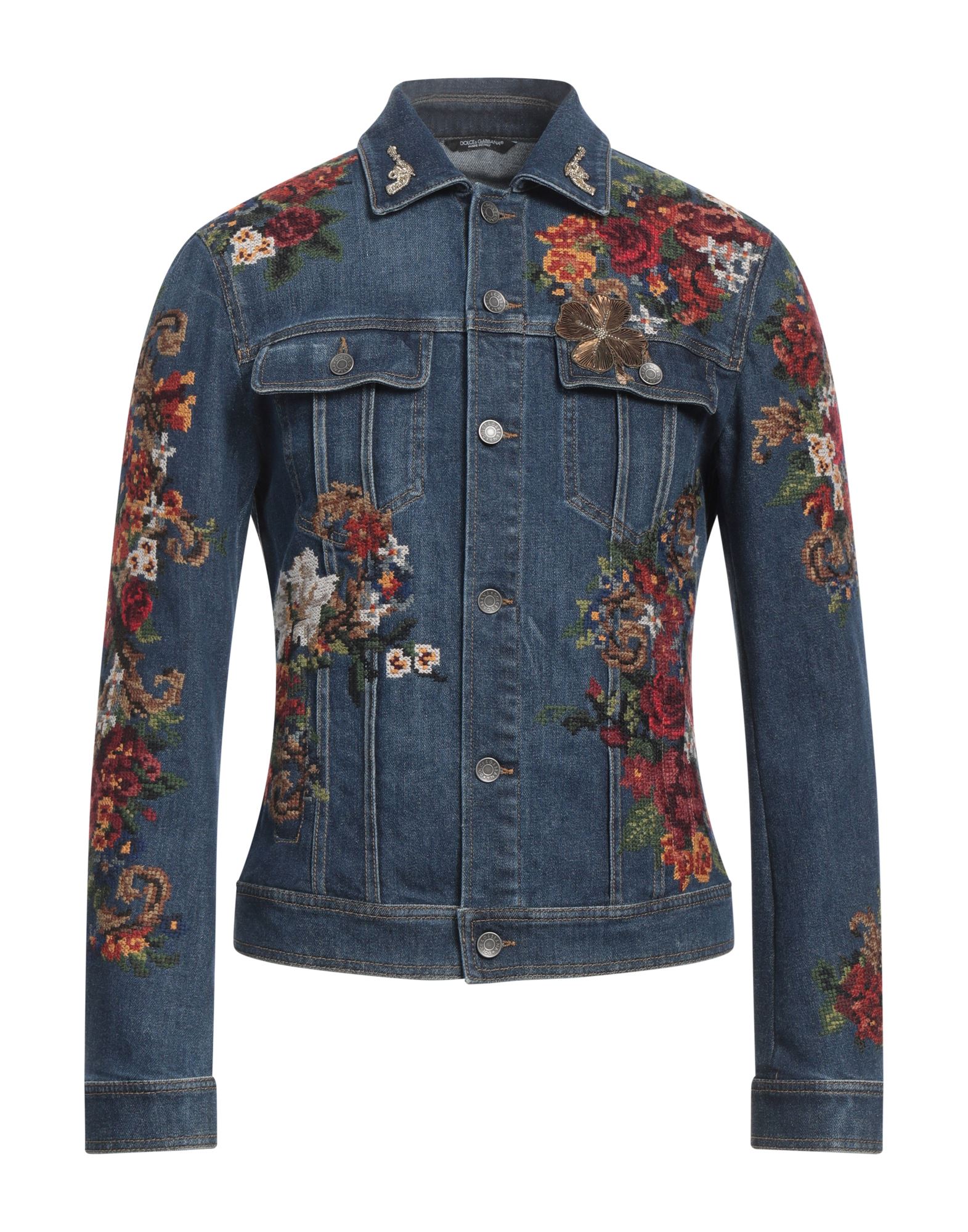 DOLCE&GABBANA Jeansjacke/-mantel Herren Blau von DOLCE&GABBANA