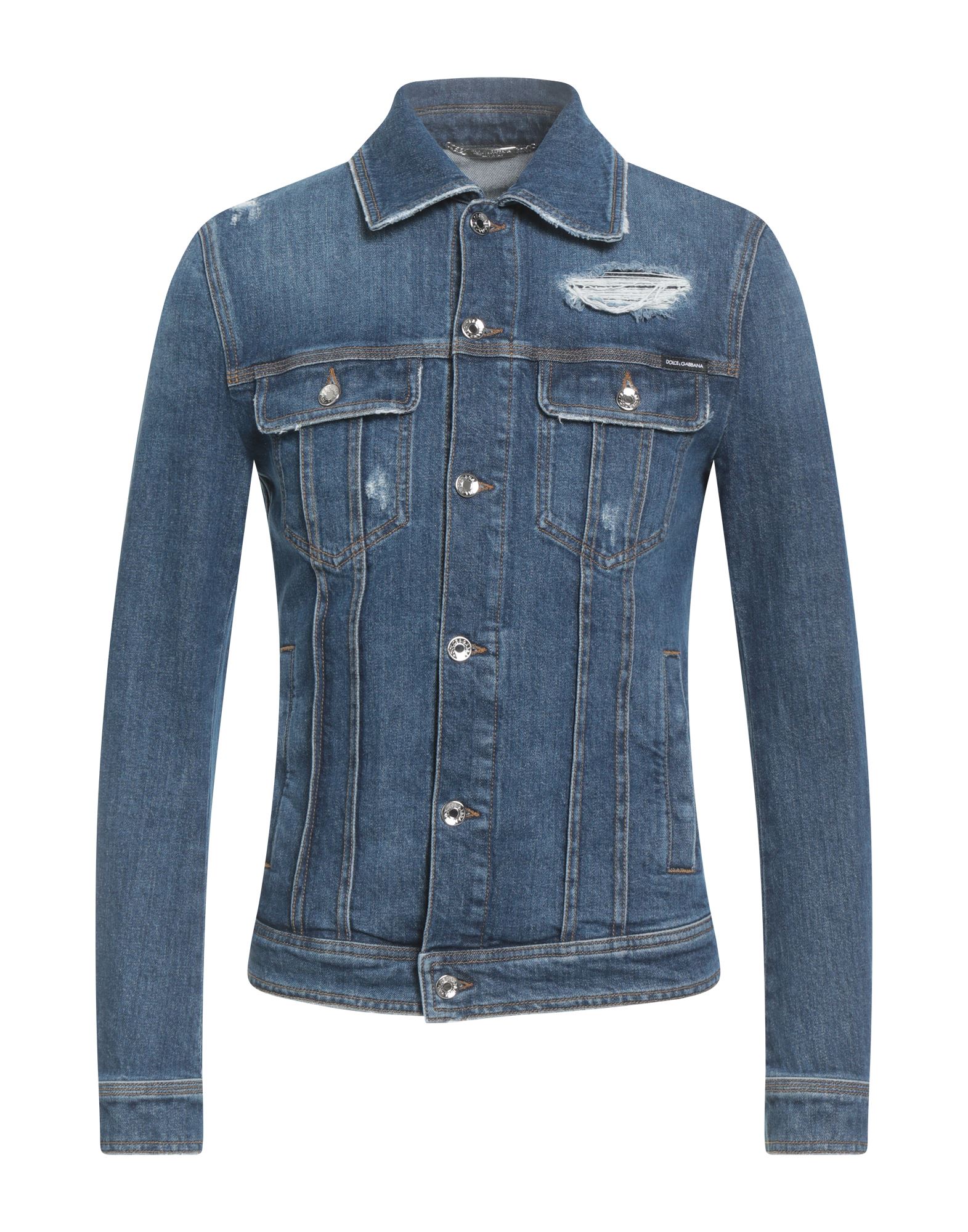 DOLCE&GABBANA Jeansjacke/-mantel Herren Blau von DOLCE&GABBANA