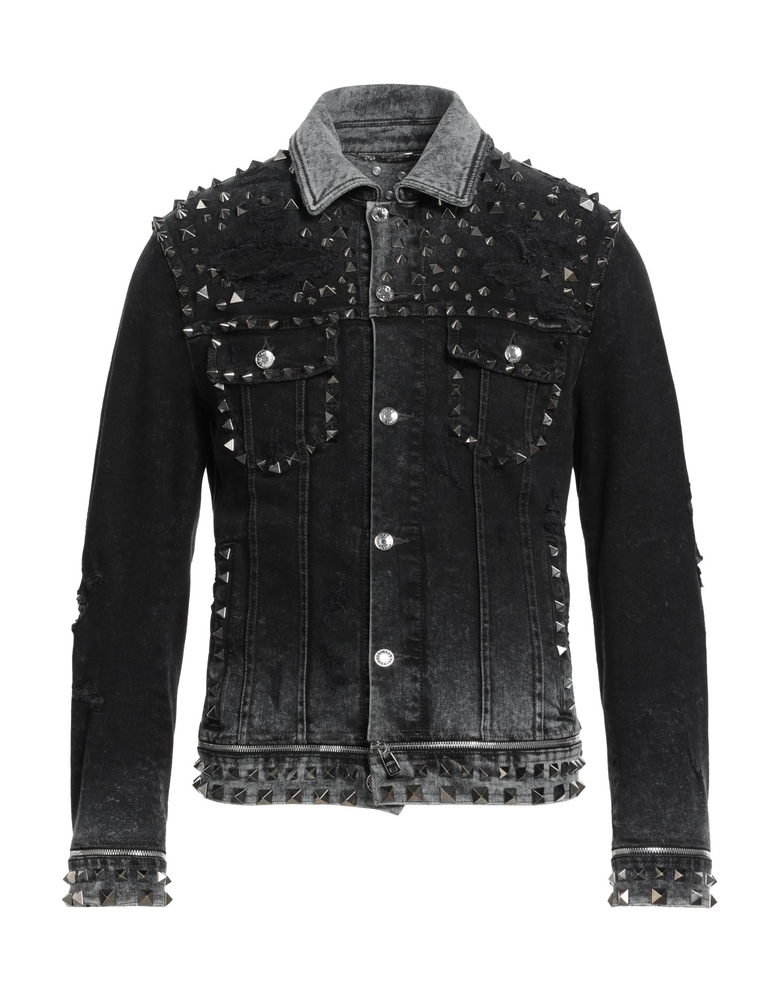 DOLCE&GABBANA Jeansjacke/-mantel Herren Schwarz von DOLCE&GABBANA