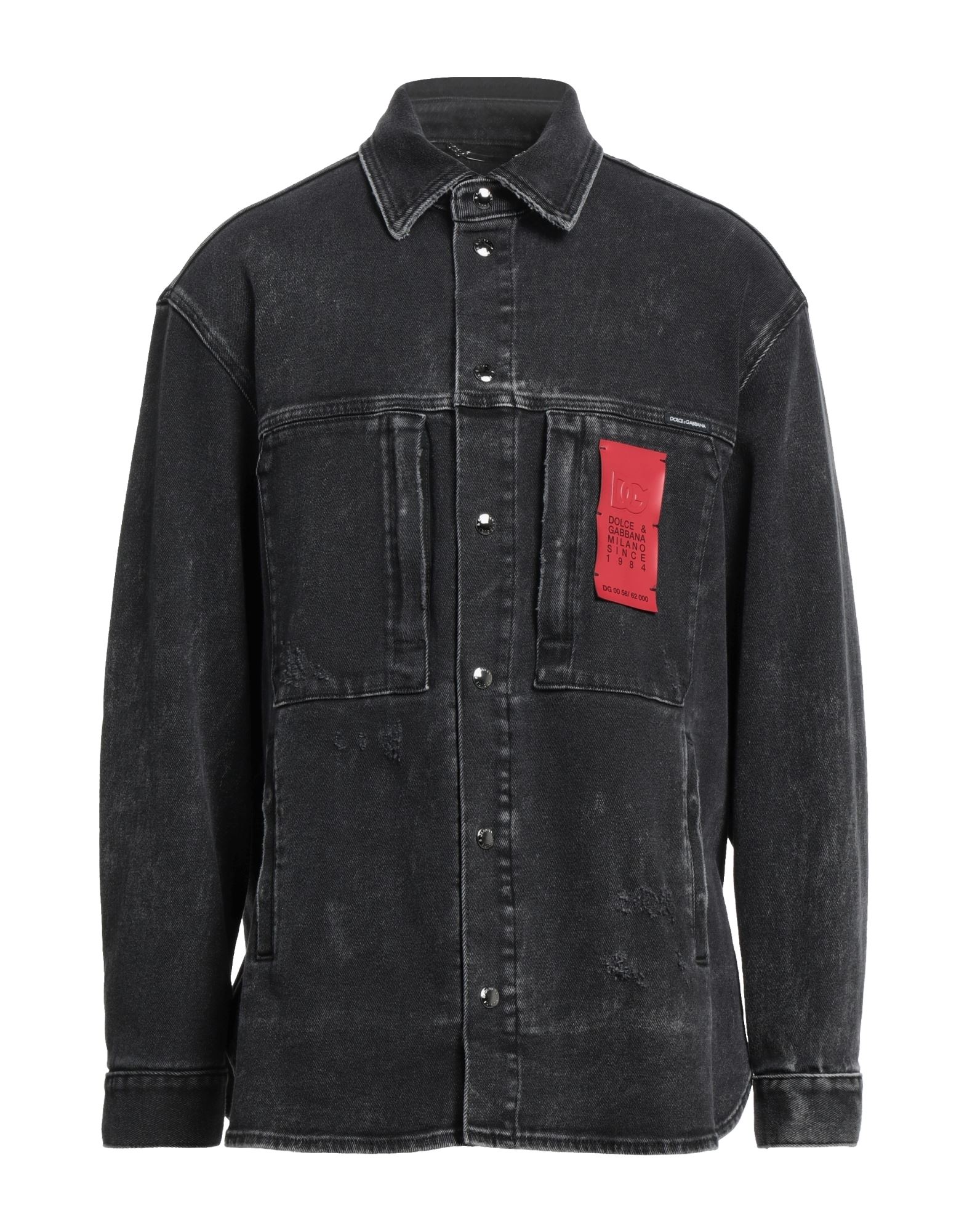 DOLCE&GABBANA Jeansjacke/-mantel Herren Schwarz von DOLCE&GABBANA