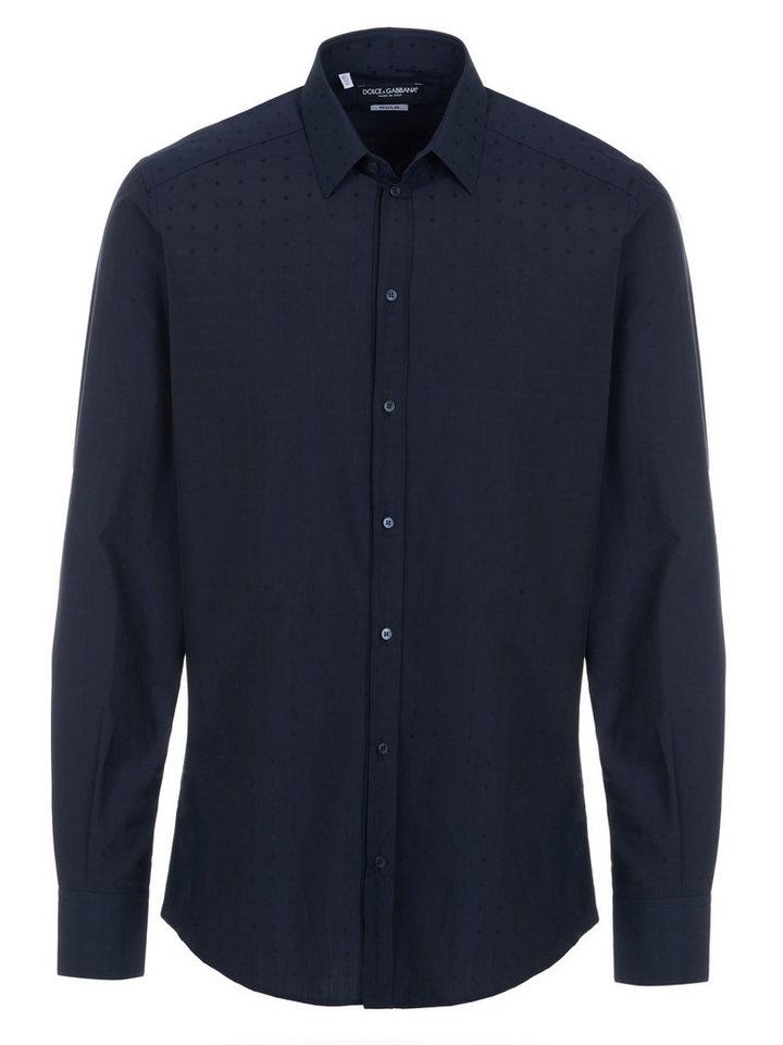 DOLCE & GABBANA Langarmhemd Dolce & Gabbana GOLD Hemd nachtblau von DOLCE & GABBANA