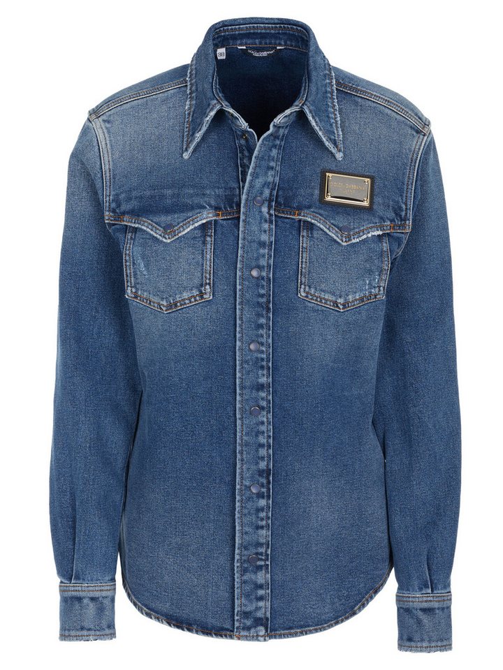 DOLCE & GABBANA Langarmhemd Dolce & Gabbana Jeanshemd blau von DOLCE & GABBANA
