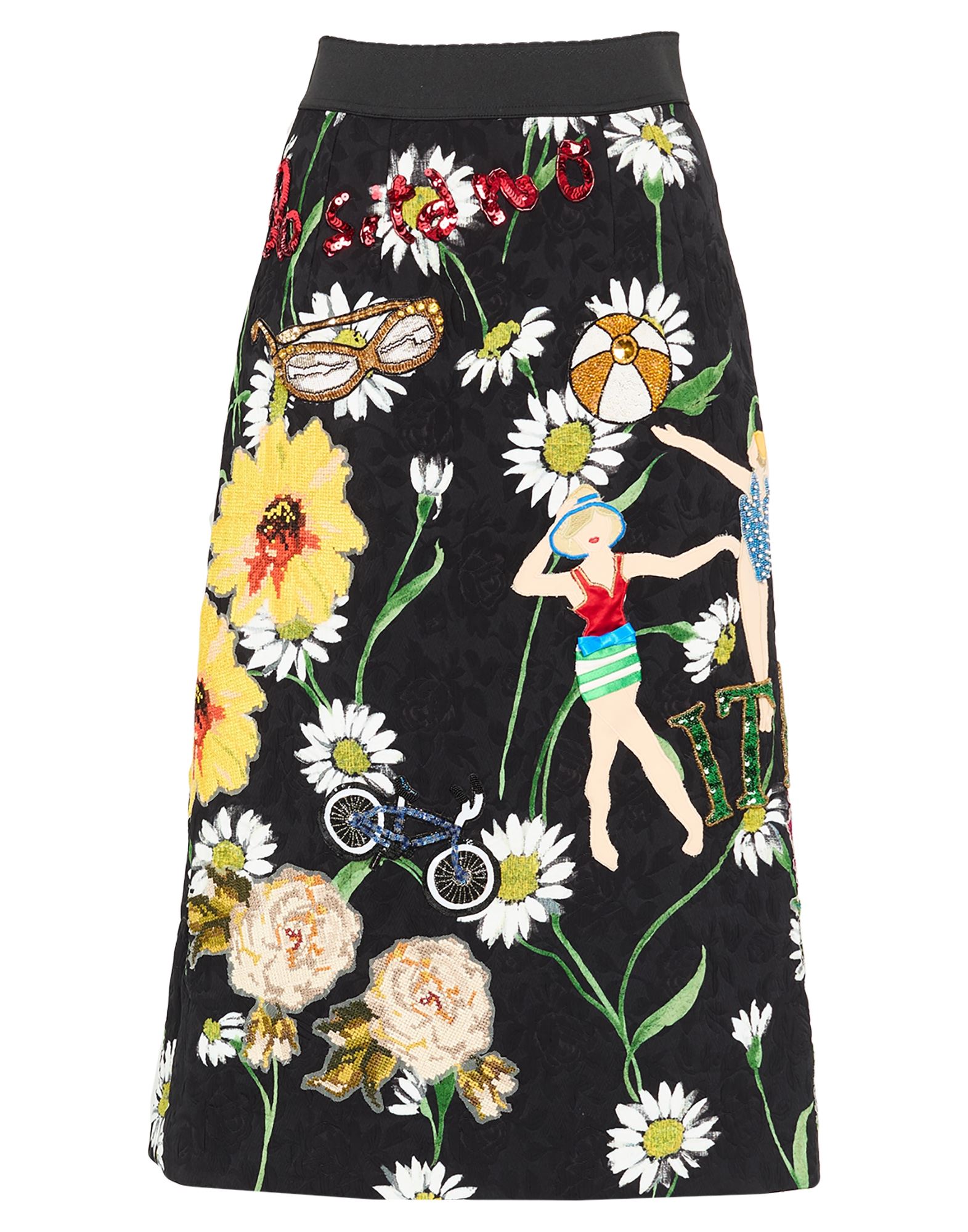 DOLCE&GABBANA Midi-rock Damen Schwarz von DOLCE&GABBANA