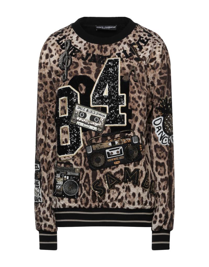 DOLCE&GABBANA Sweatshirt Damen Dunkelbraun von DOLCE&GABBANA