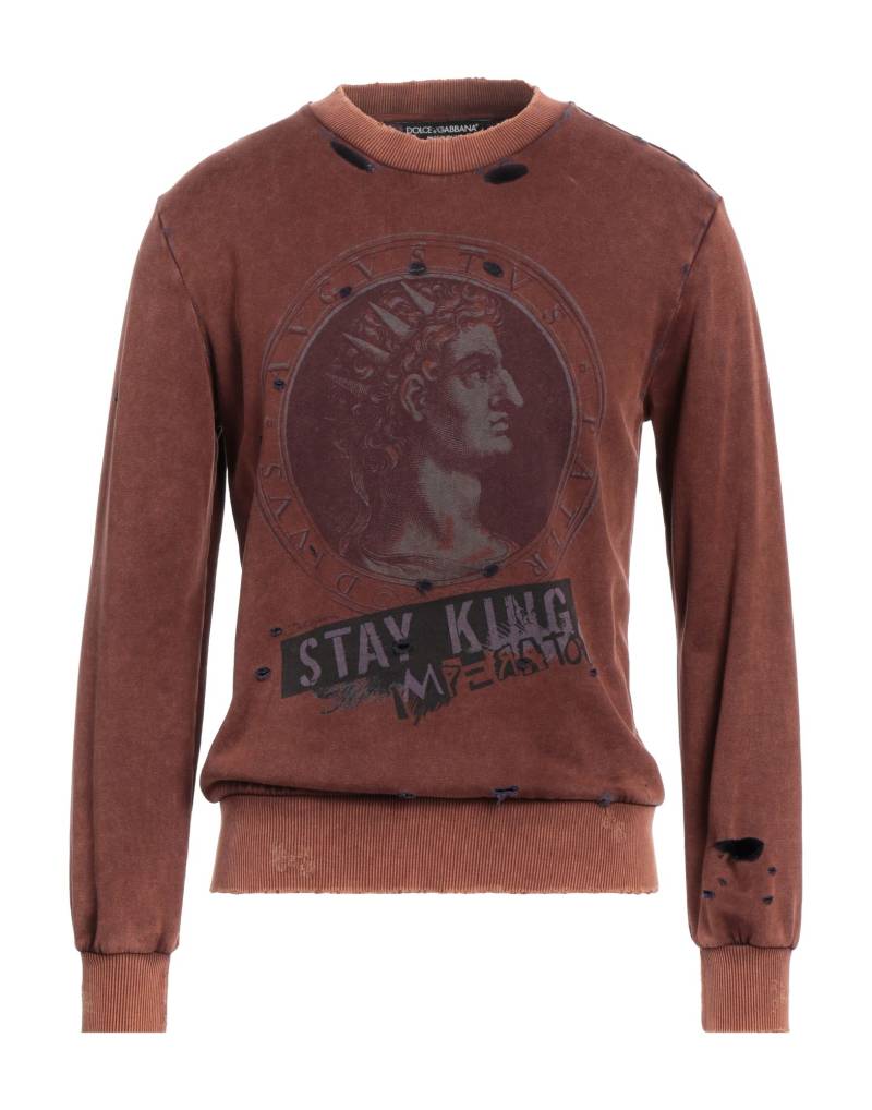 DOLCE&GABBANA Sweatshirt Herren Braun von DOLCE&GABBANA