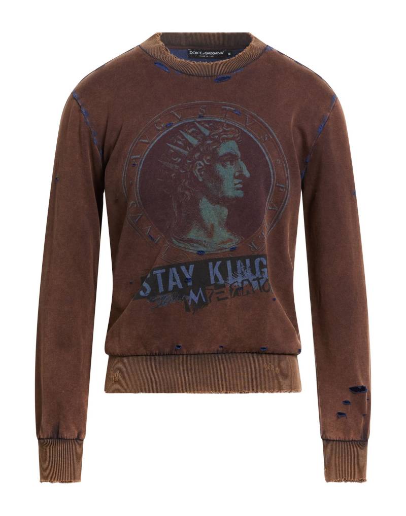 DOLCE&GABBANA Sweatshirt Herren Schokobraun von DOLCE&GABBANA