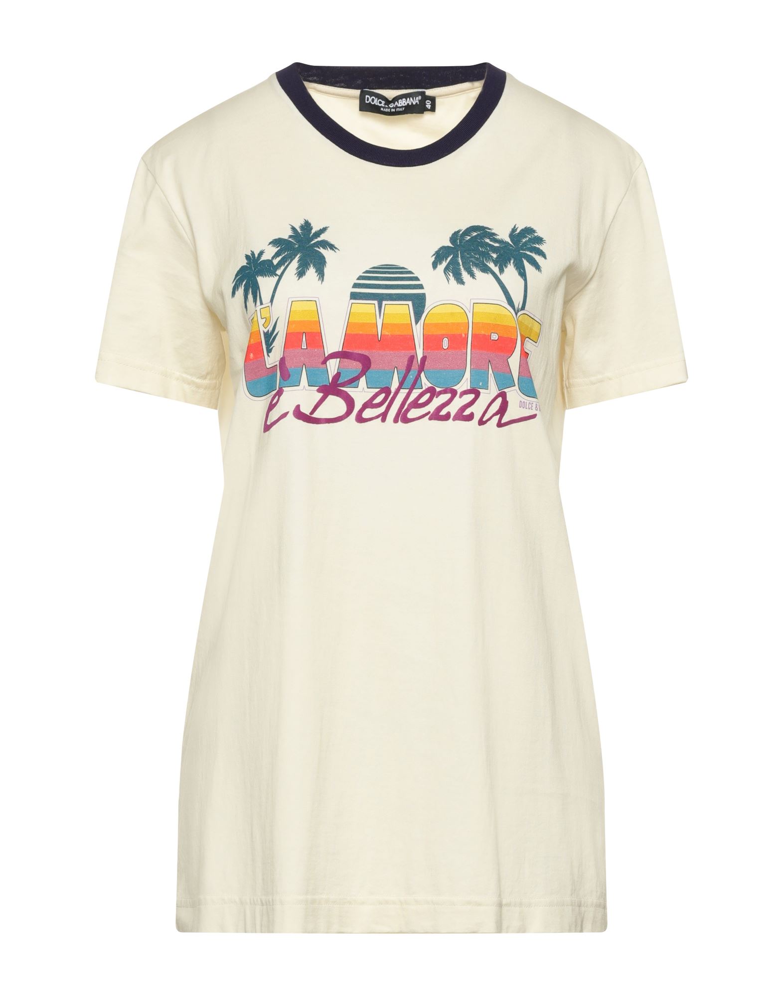 DOLCE&GABBANA T-shirts Damen Pastellgelb von DOLCE&GABBANA