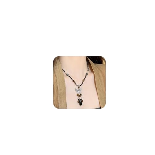 DOLLESS Boho-Halskette für Damen, Bohemian-Stil, Western-Stil, geschichtet, lang, Wildleder, Choker-Halskette für Damen, Sommer, Strand, Schmuck (E-Schmetterling) von DOLLESS