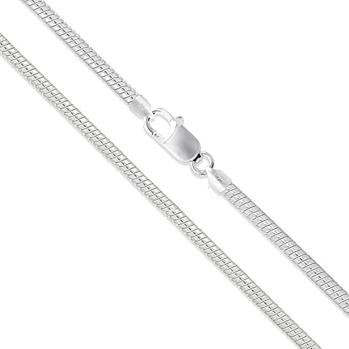 DOLPHERS 925 Sterling Silber Halskette Snake Silber Kette Silber Snake kette Sterling Silber Halskette Männer, Frauen und Mädchen Silber Halskette Snake Halskette 1.2MM/2MM-2 von DOLPHERS